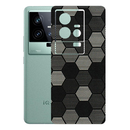 IQOO Phone Skins (All Models) - Black & White Dotted Honeycomb Texture - 3D Embossed Finish (L-202) IQOO 11 5G