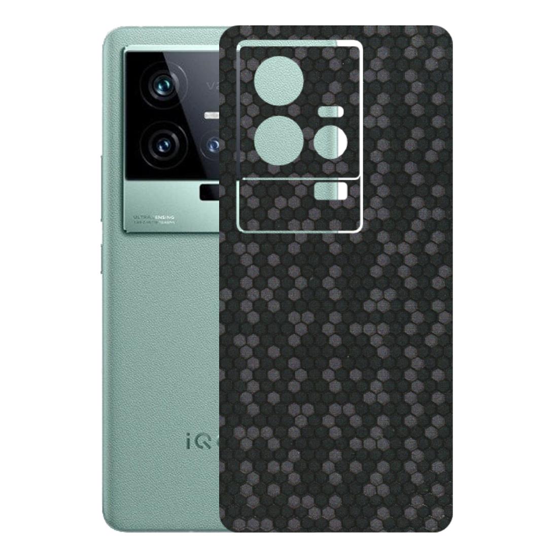 IQOO Phone Skins (All Models) - Black Grey Honeycomb Sober - 3D Embossed Finish (L-85) IQOO 11 5G
