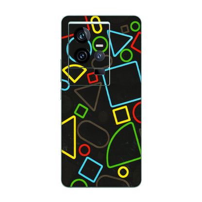 IQOO Phone Skins (All Models) - Black Shapes - 3D Embossed Finish (L-131) IQOO 11 5G