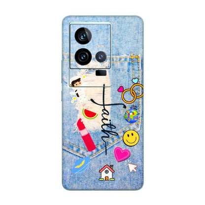 IQOO Phone Skins (All Models) - Denim Jeans Pocket - 3D Embossed Finish (L-134) IQOO 11 5G