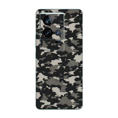 IQOO Phone Skins (All Models) - Black/Grey Camoflaunge - 3D Embossed Finish (L-142) IQOO 11 5G