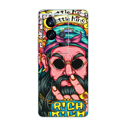 IQOO Phone Skins (All Models) - Battle King Dude Face - 3D Embossed Finish (L-178) IQOO 11 5G