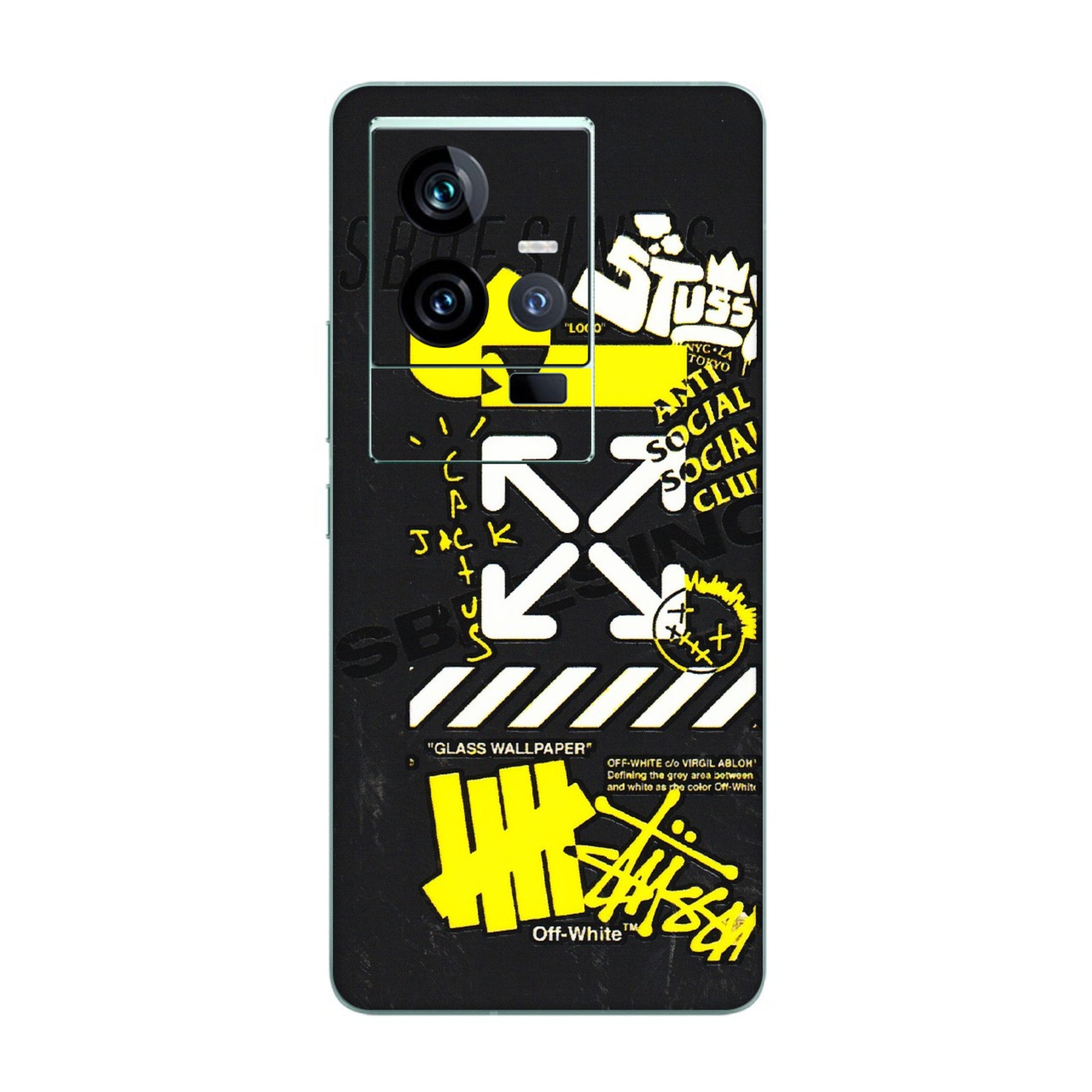 IQOO Phone Skins (All Models) - Anti Social Graffiti - 3D Embossed Finish (L-198) IQOO 11 5G