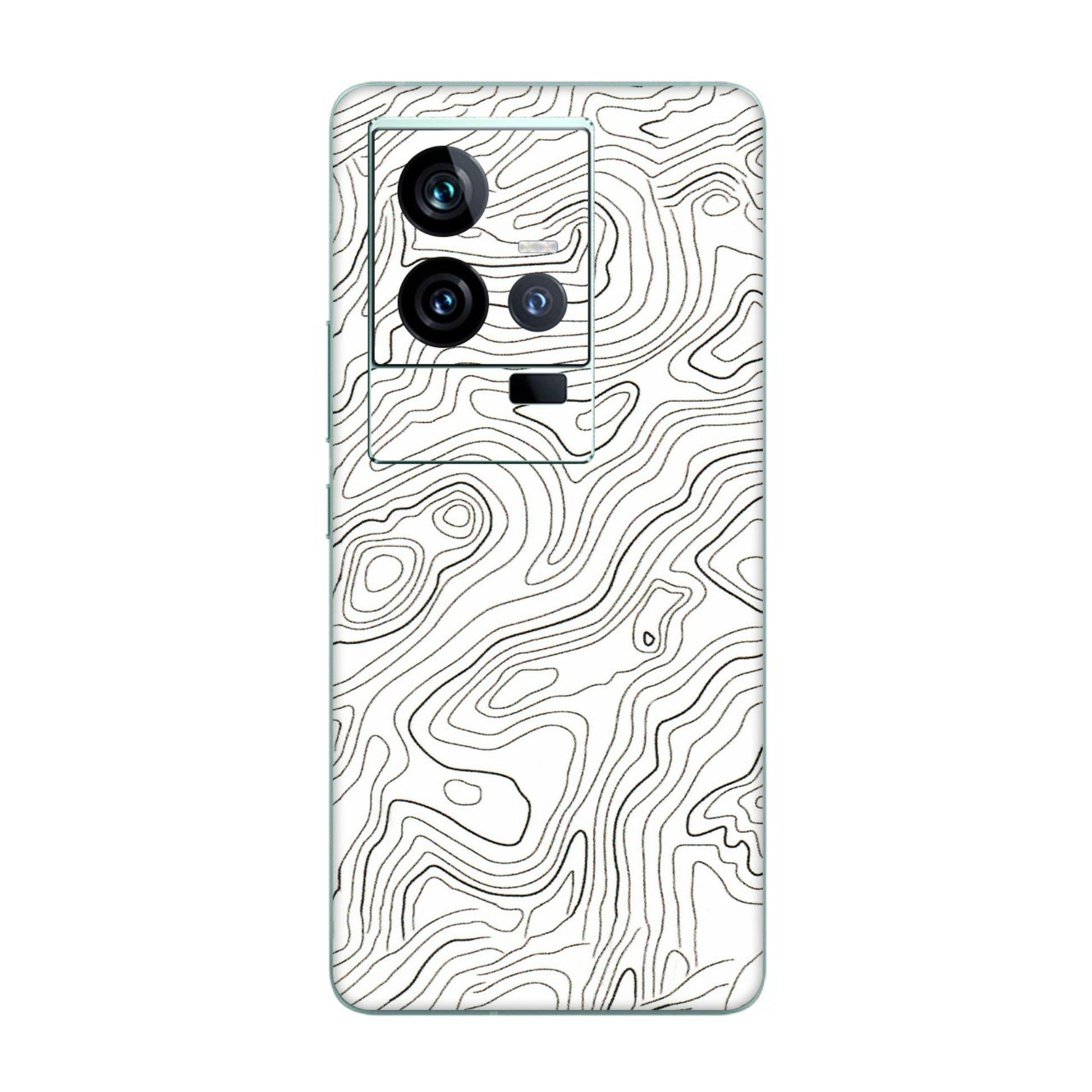 IQOO Phone Skins (All Models) - White Black Swirls - 3D Embossed Finish (L-219) IQOO 11 5G
