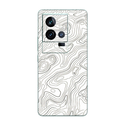 IQOO Phone Skins (All Models) - White Black Swirls - 3D Embossed Finish (L-219) IQOO 11 5G