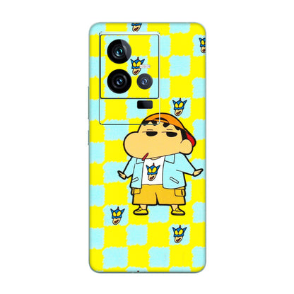 IQOO Phone Skins (All Models) - Yellow Blue Shinchan Cute - 3D Embossed Finish (L-221) IQOO 11 5G