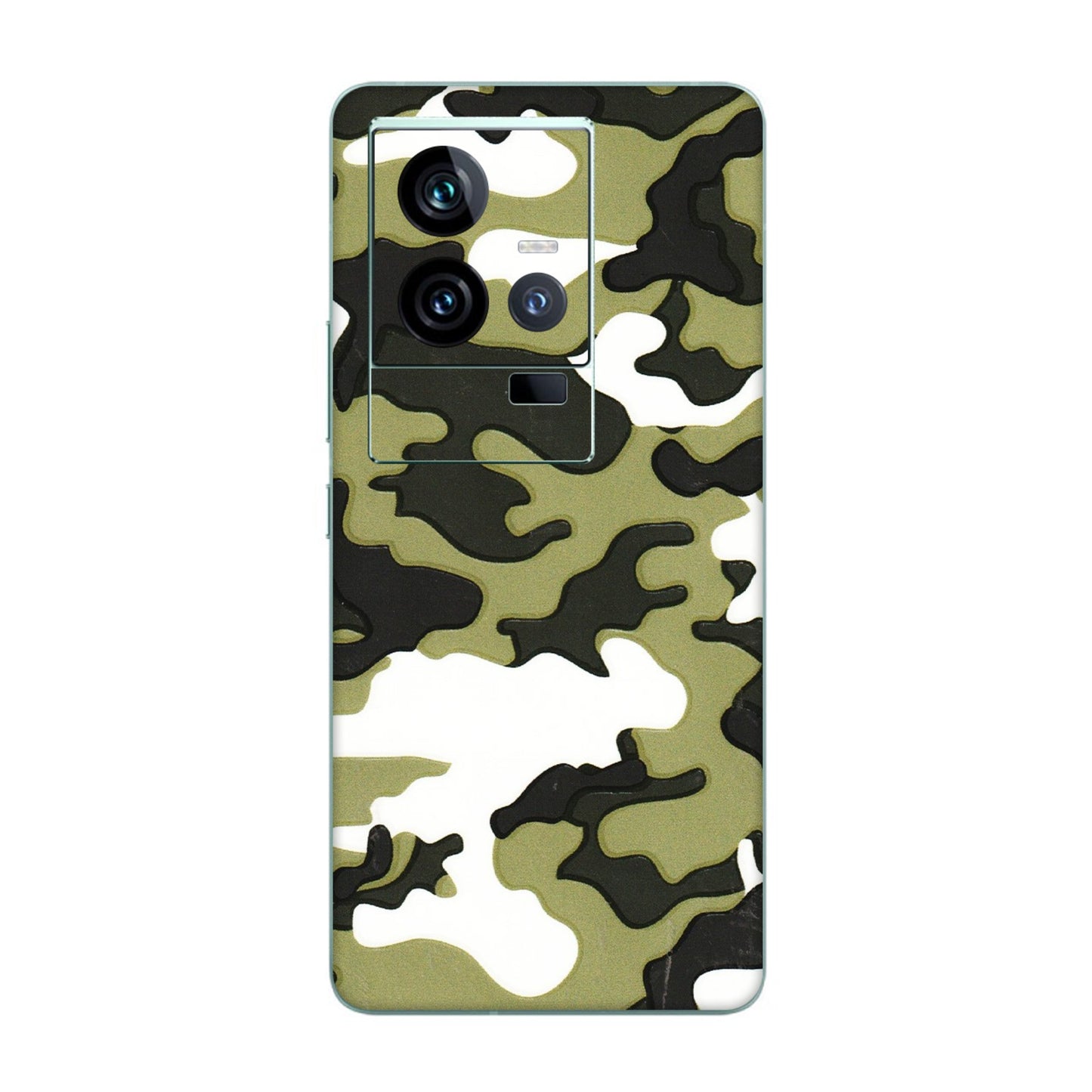 IQOO Phone Skins (All Models) - Camouflages White And Green - 3D Embossed Finish (L-243) IQOO 11 5G