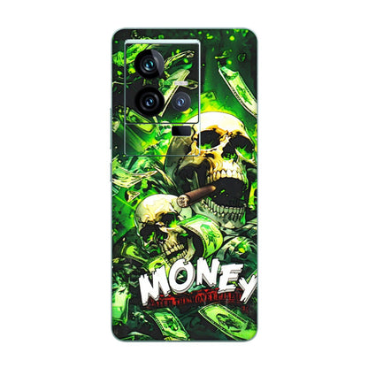 IQOO Phone Skins (All Models) - Skull Money - 3D Embossed Finish (L-303) IQOO 11 5G