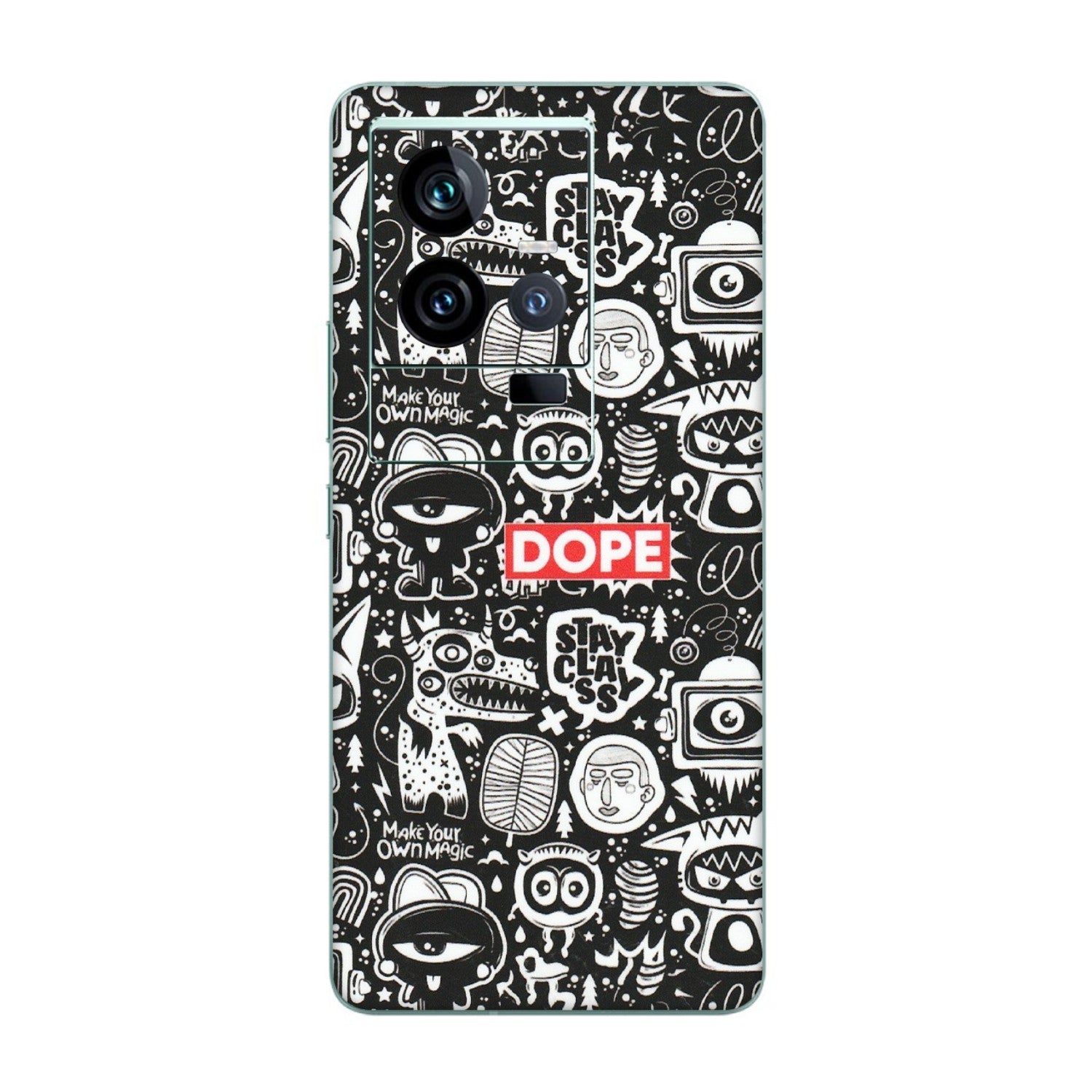 IQOO Phone Skins (All Models) - Dope Stay Classy Black Doodles - Matte Finish (M-126) IQOO 11 5G