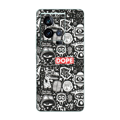 IQOO Phone Skins (All Models) - Dope Stay Classy Black Doodles - Matte Finish (M-126) IQOO 11 5G