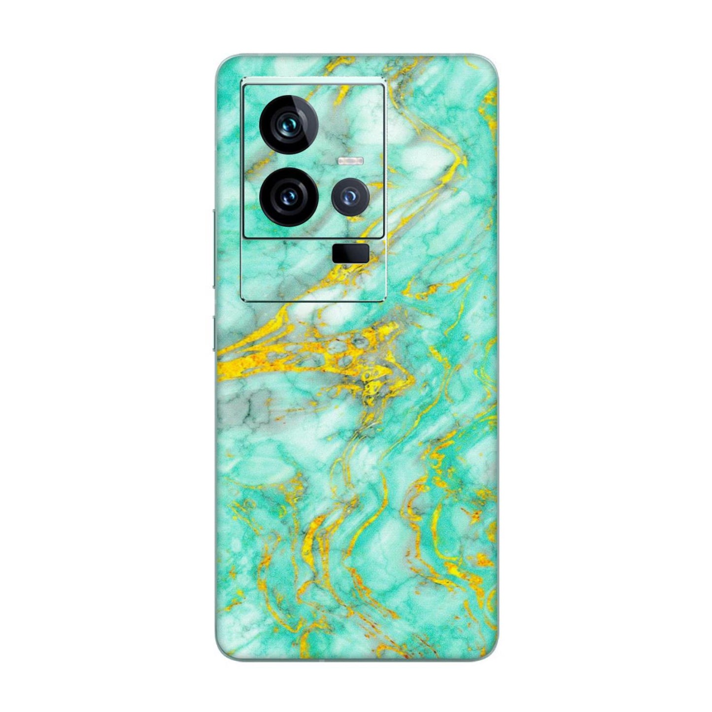 IQOO Phone Skins (All Models) - Green And Gold Marble Feel - Matte Finish (M-16) IQOO 11 5G