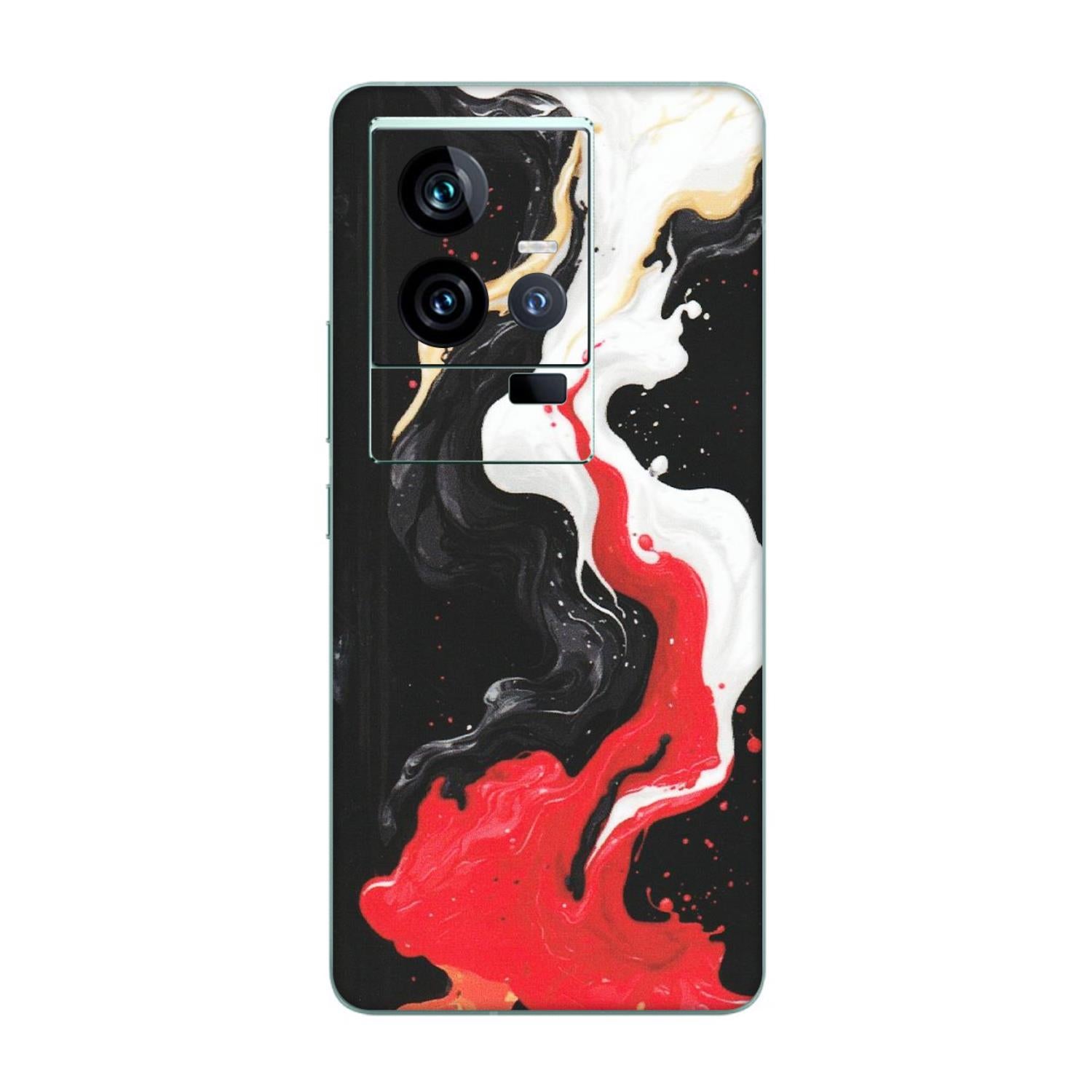 IQOO Phone Skins (All Models) - Black Red White Paint Splash Fusion - Matte Finish (M-56) IQOO 11 5G