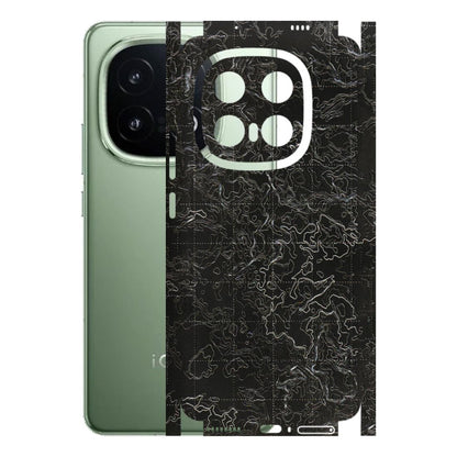 IQOO Phone Skins (All Models) - Black map Texture - 3D Embossed Finish (L-201) IQOO 13 5G
