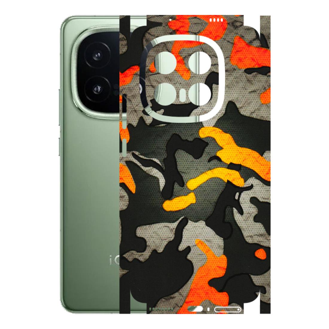 IQOO Phone Skins (All Models) - Orange Camouflage - 3D Embossed Finish (L-204) IQOO 13 5G