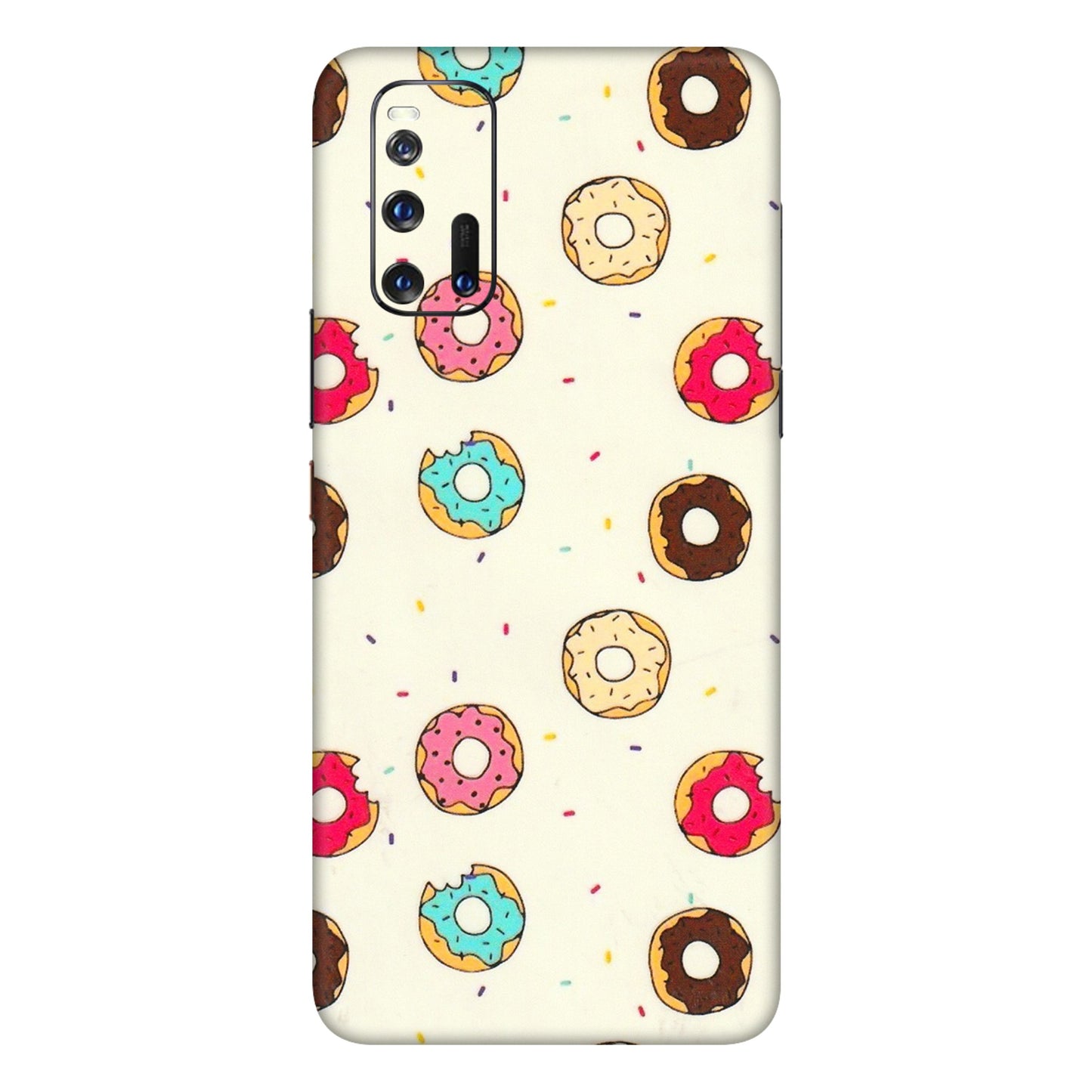 IQOO Phone Skins (All Models) - Mini Donuts Doodle Art - 3D Embossed Finish (L-122) IQOO 3