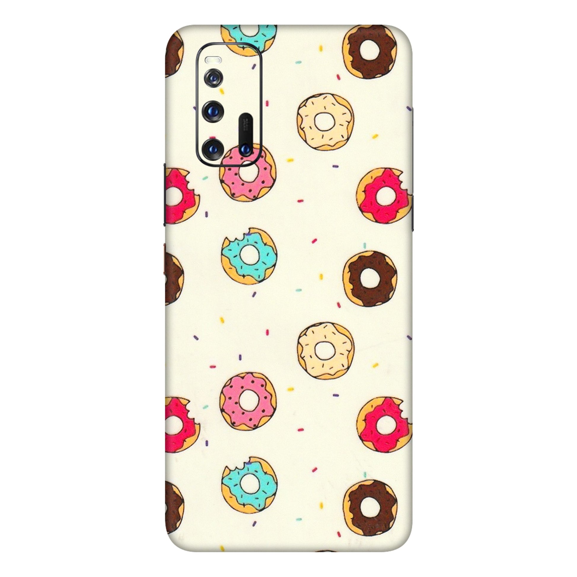 IQOO Phone Skins (All Models) - Mini Donuts Doodle Art - 3D Embossed Finish (L-122) IQOO 3