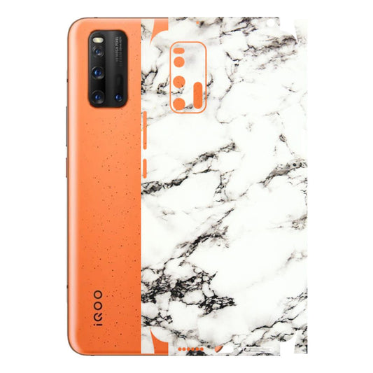 IQOO Phone Skins (All Models) - Black and White Marble Texture - 3D Embossed Finish (L-124) IQOO 3