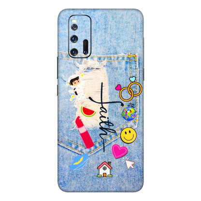 IQOO Phone Skins (All Models) - Denim Jeans Pocket - 3D Embossed Finish (L-134) IQOO 3