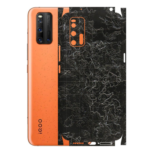 IQOO Phone Skins (All Models) - Black map Texture - 3D Embossed Finish (L-201) IQOO 3