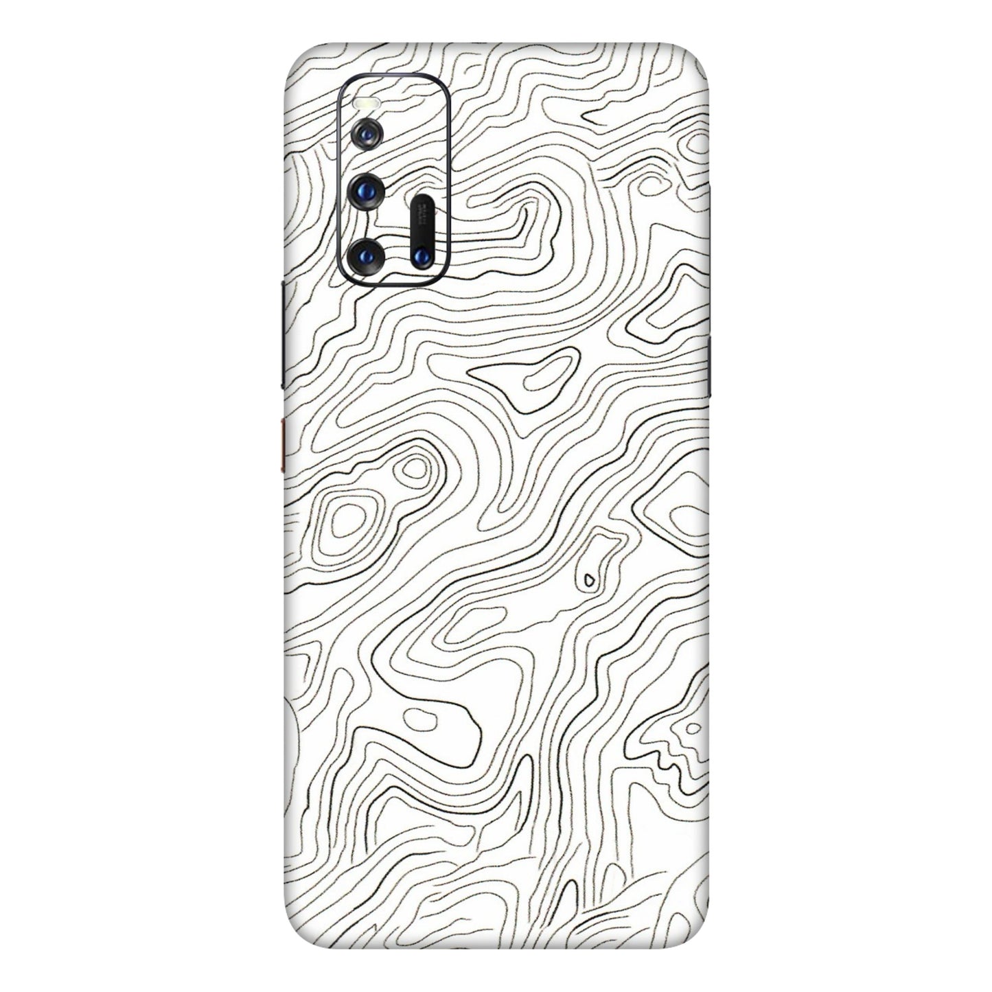 IQOO Phone Skins (All Models) - White Black Swirls - 3D Embossed Finish (L-219) IQOO 3