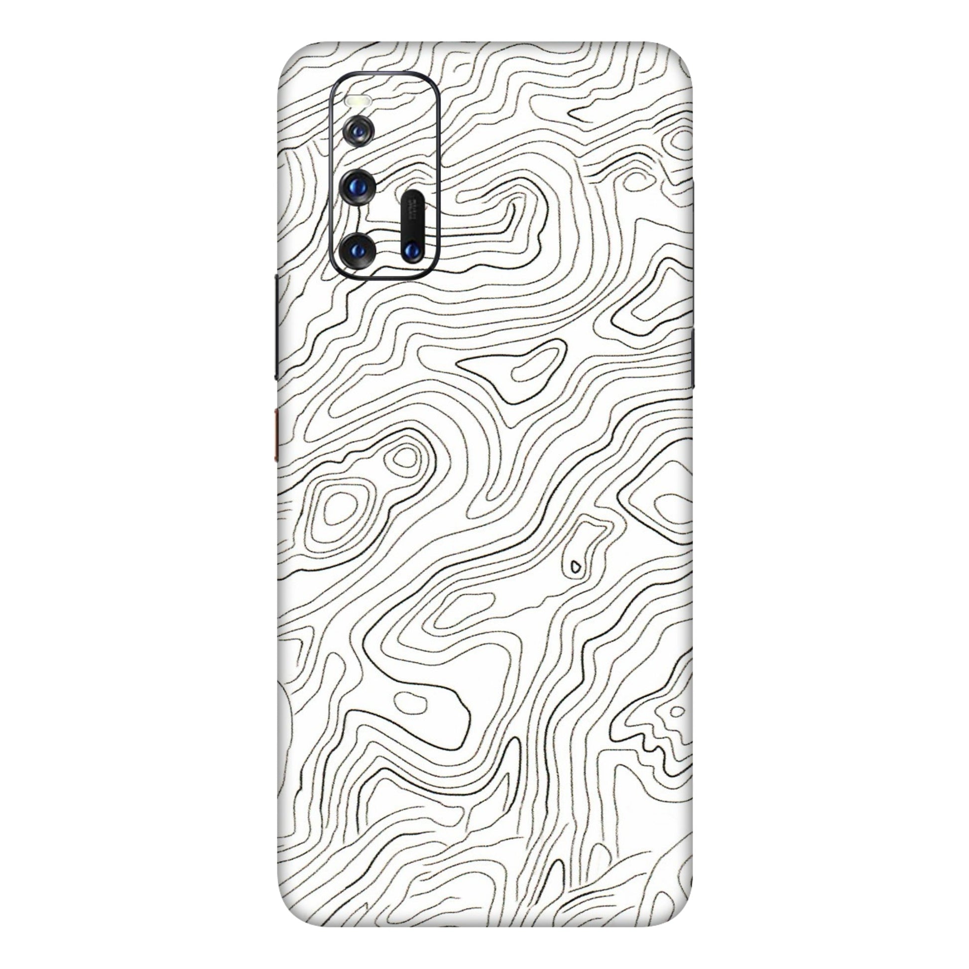 IQOO Phone Skins (All Models) - White Black Swirls - 3D Embossed Finish (L-219) IQOO 3