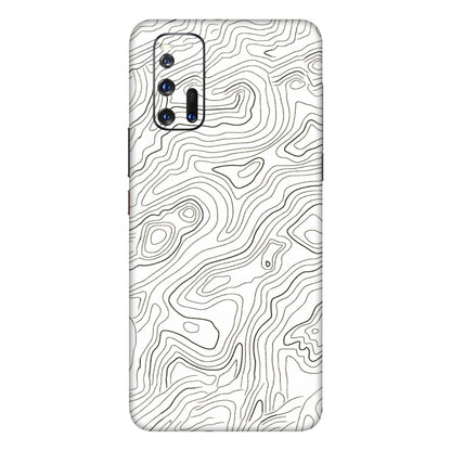 IQOO Phone Skins (All Models) - White Black Swirls - 3D Embossed Finish (L-219) IQOO 3