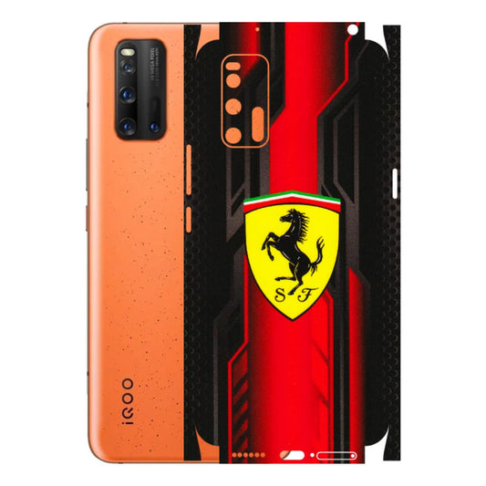 IQOO Phone Skins (All Models) - Black Ferrari Logo - 3D Embossed Finish (L-253) IQOO 3