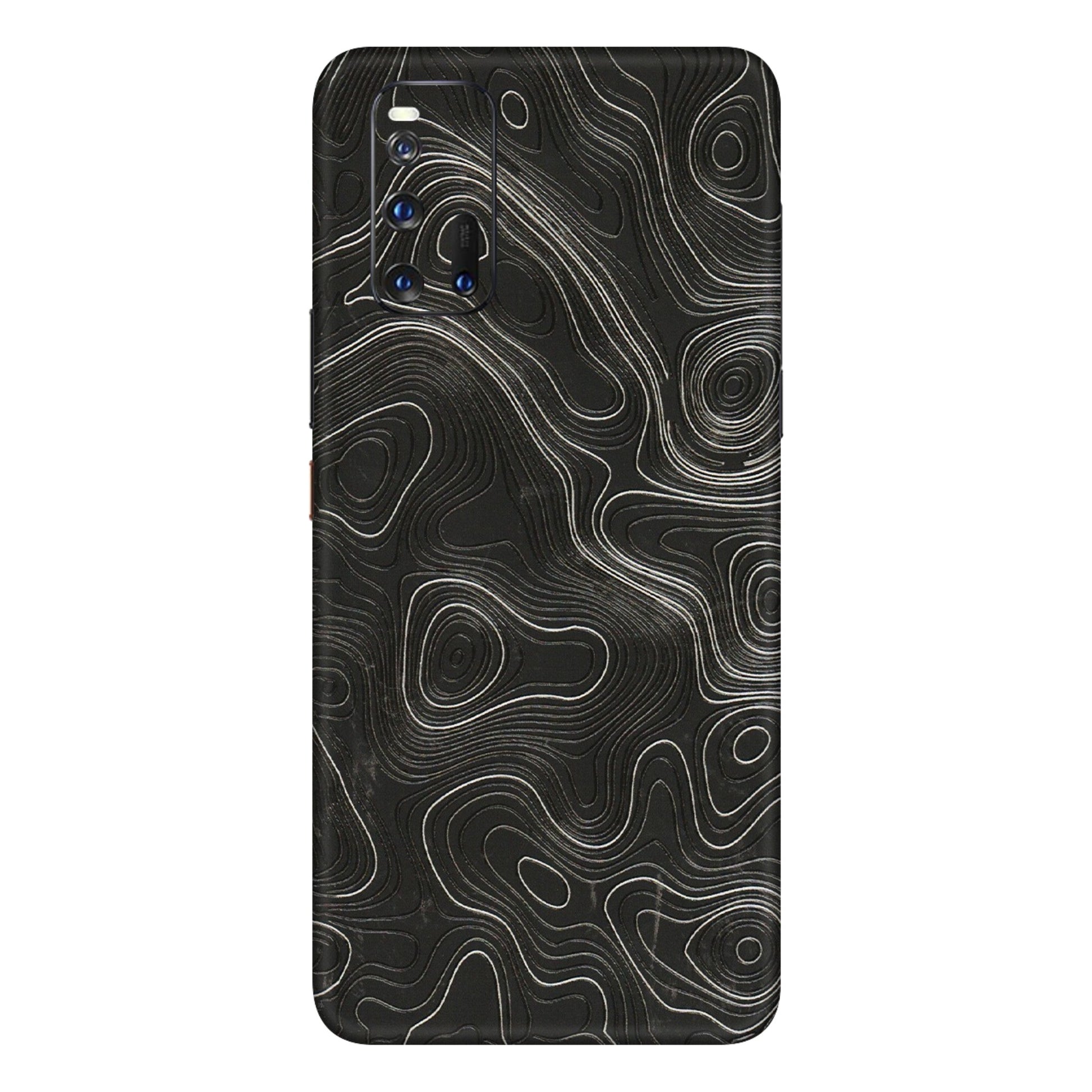 IQOO Phone Skins (All Models) - Abstract White Line Map - 3D Embossed Finish (L-269) IQOO 3