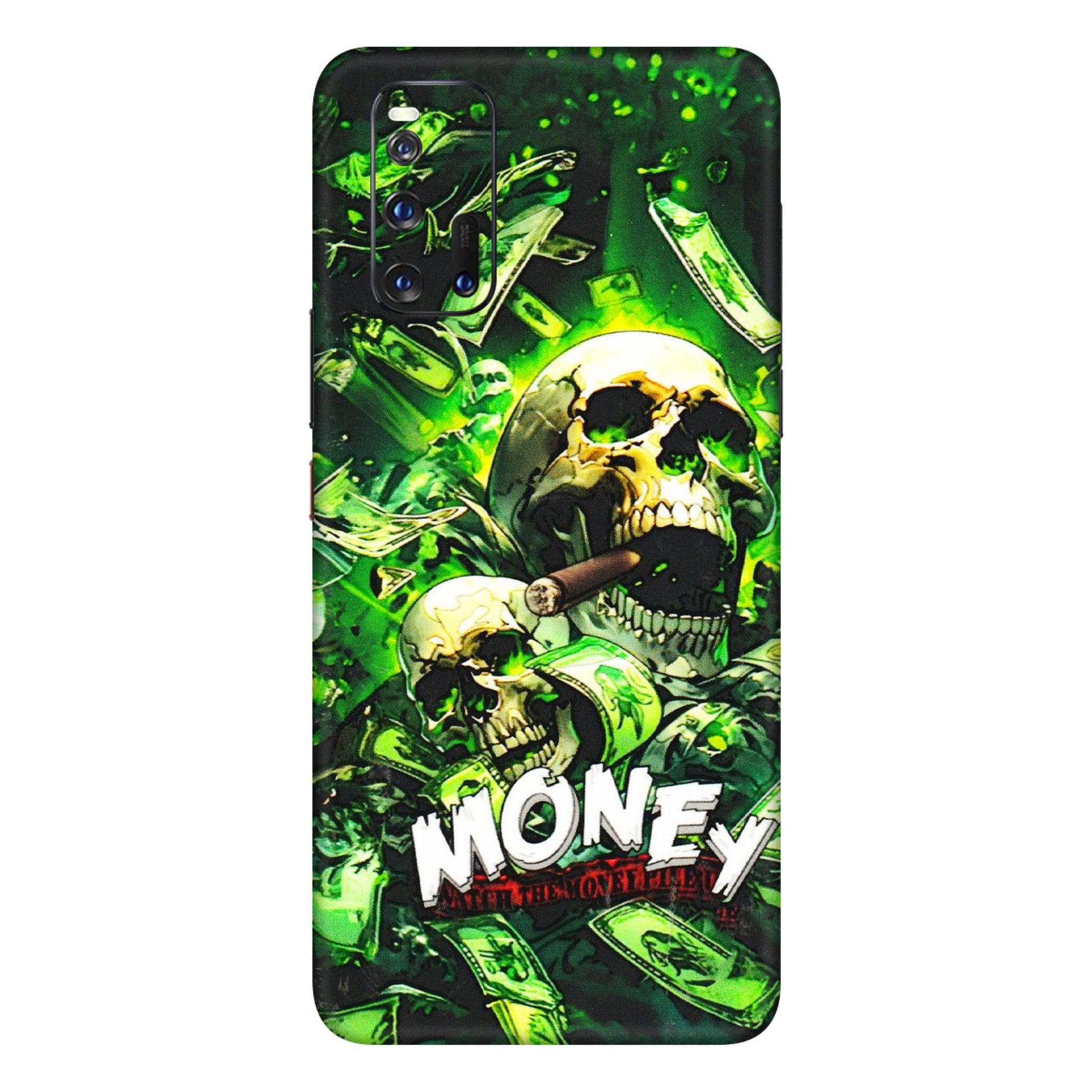 IQOO Phone Skins (All Models) - Skull Money - 3D Embossed Finish (L-303) IQOO 3