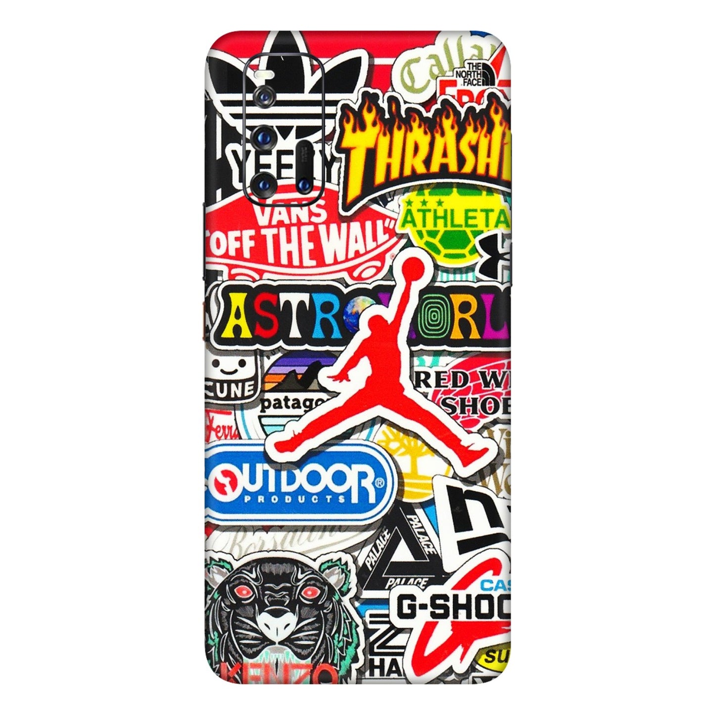 IQOO Phone Skins (All Models) - Multi Brands Sticker Graffiti - 3D Embossed Finish (L-37) IQOO 3