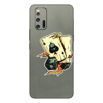 IQOO Phone Skins (All Models) - Grey Cards Of Ace - 3D Embossed Finish (L-77) IQOO 3