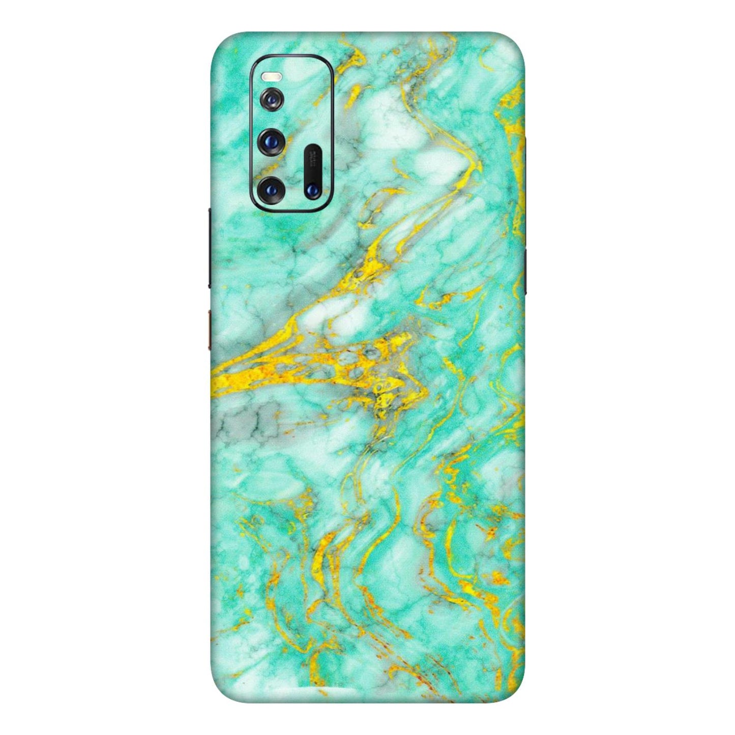 IQOO Phone Skins (All Models) - Green And Gold Marble Feel - Matte Finish (M-16) IQOO 3