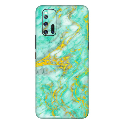 IQOO Phone Skins (All Models) - Green And Gold Marble Feel - Matte Finish (M-16) IQOO 3