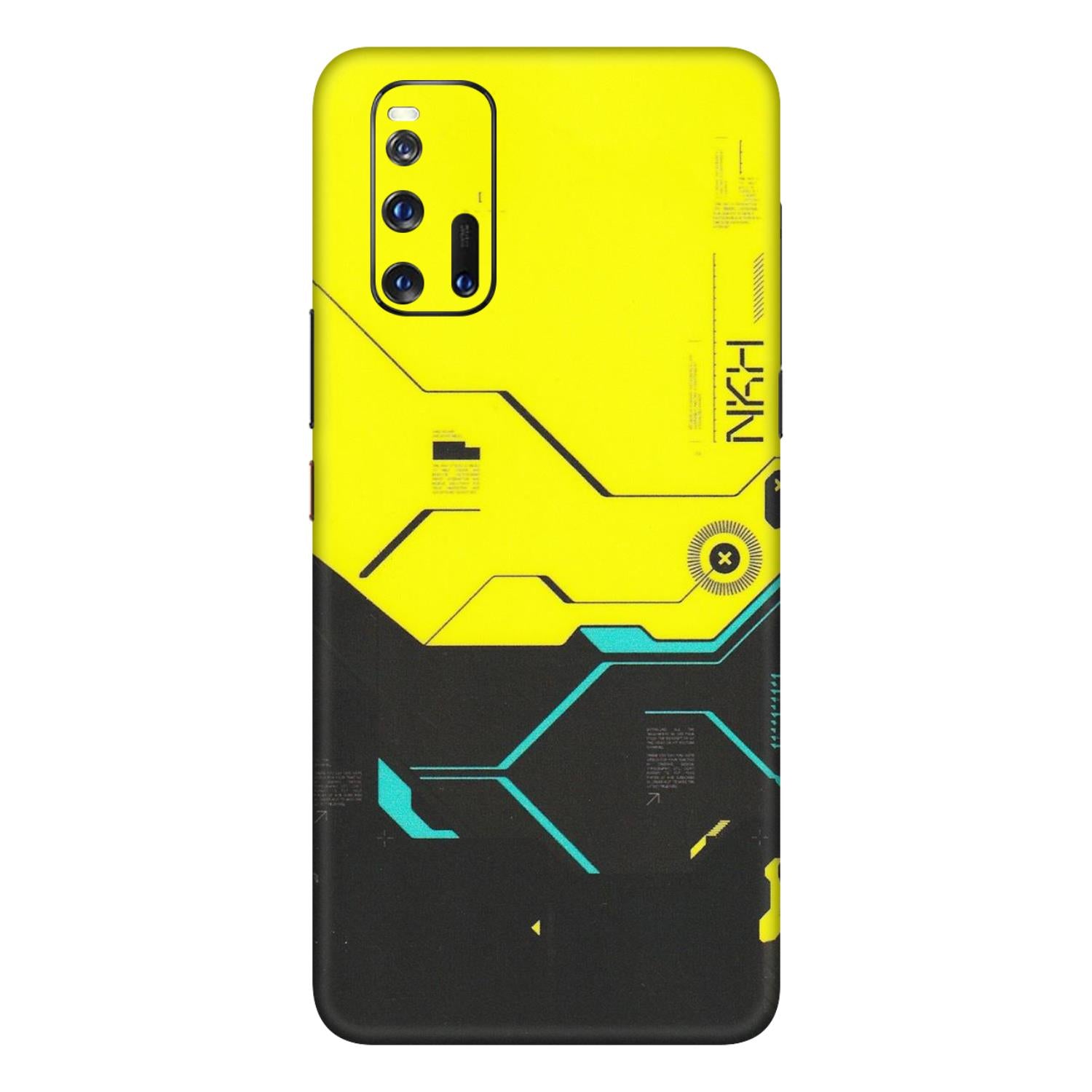 IQOO Phone Skins (All Models) - Black Yellow Technica - Matte Finish (M-53) IQOO 3