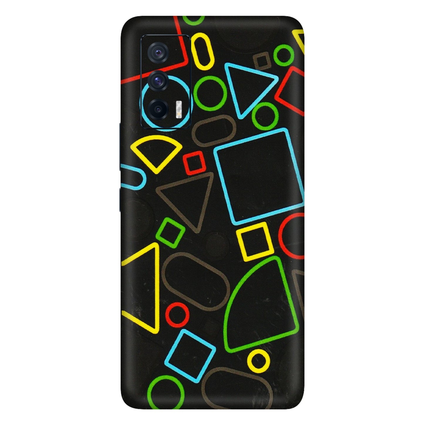 IQOO Phone Skins (All Models) - Black Shapes - 3D Embossed Finish (L-131) IQOO 7