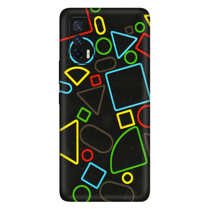 IQOO Phone Skins (All Models) - Black Shapes - 3D Embossed Finish (L-131) IQOO 7