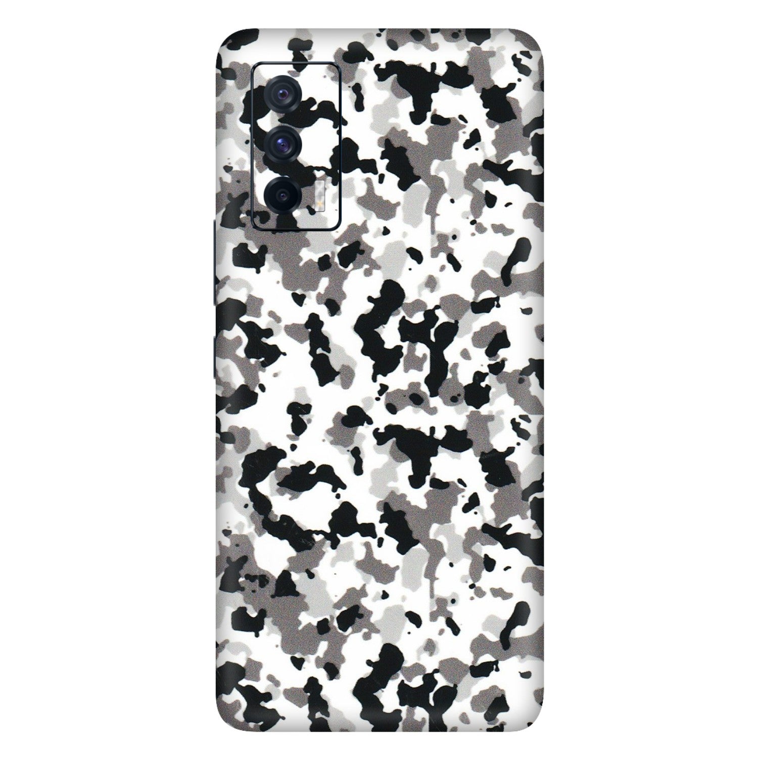 IQOO Phone Skins (All Models) - White Black Camouflage - 3D Embossed Finish (L-18) IQOO 7
