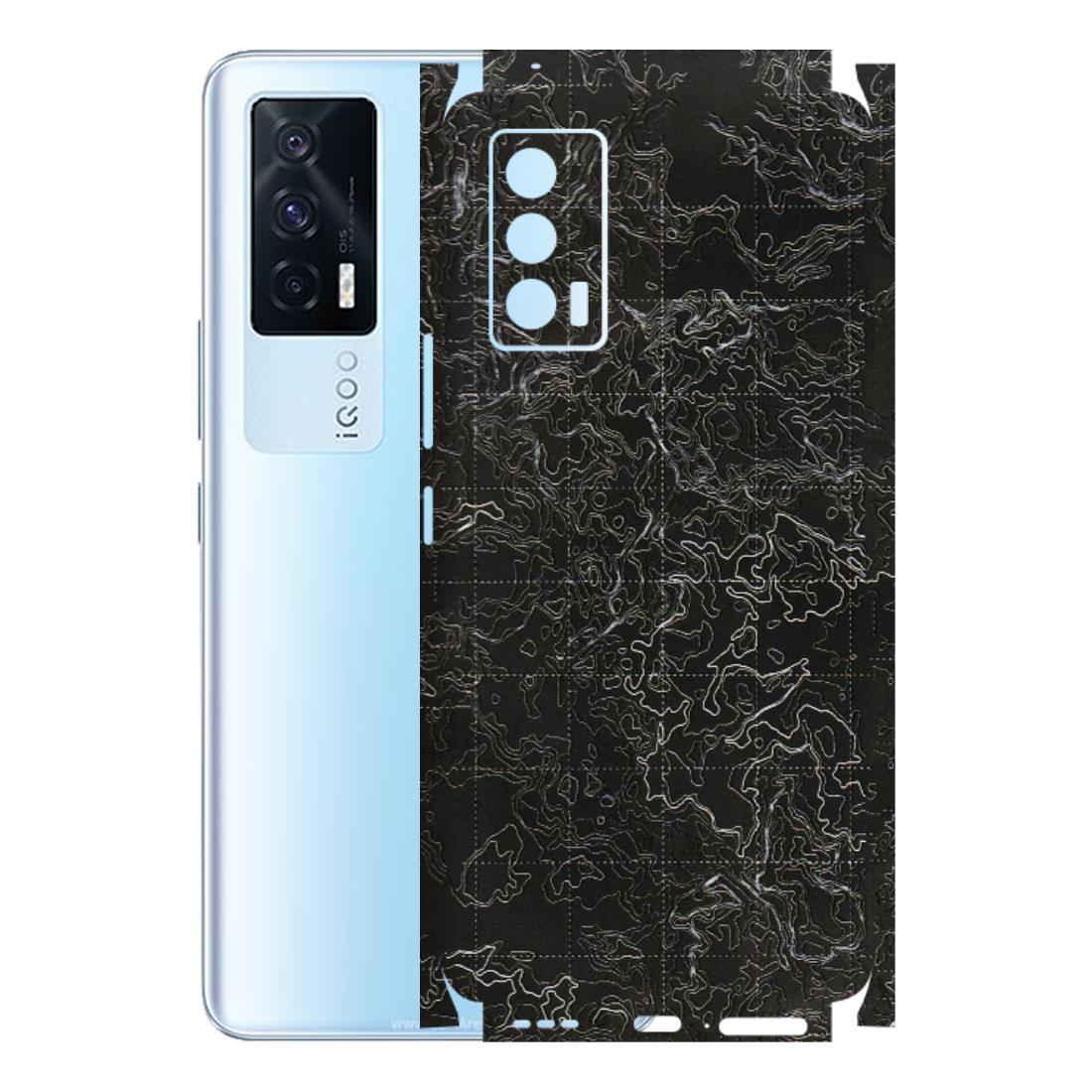IQOO Phone Skins (All Models) - Black map Texture - 3D Embossed Finish (L-201) IQOO 7