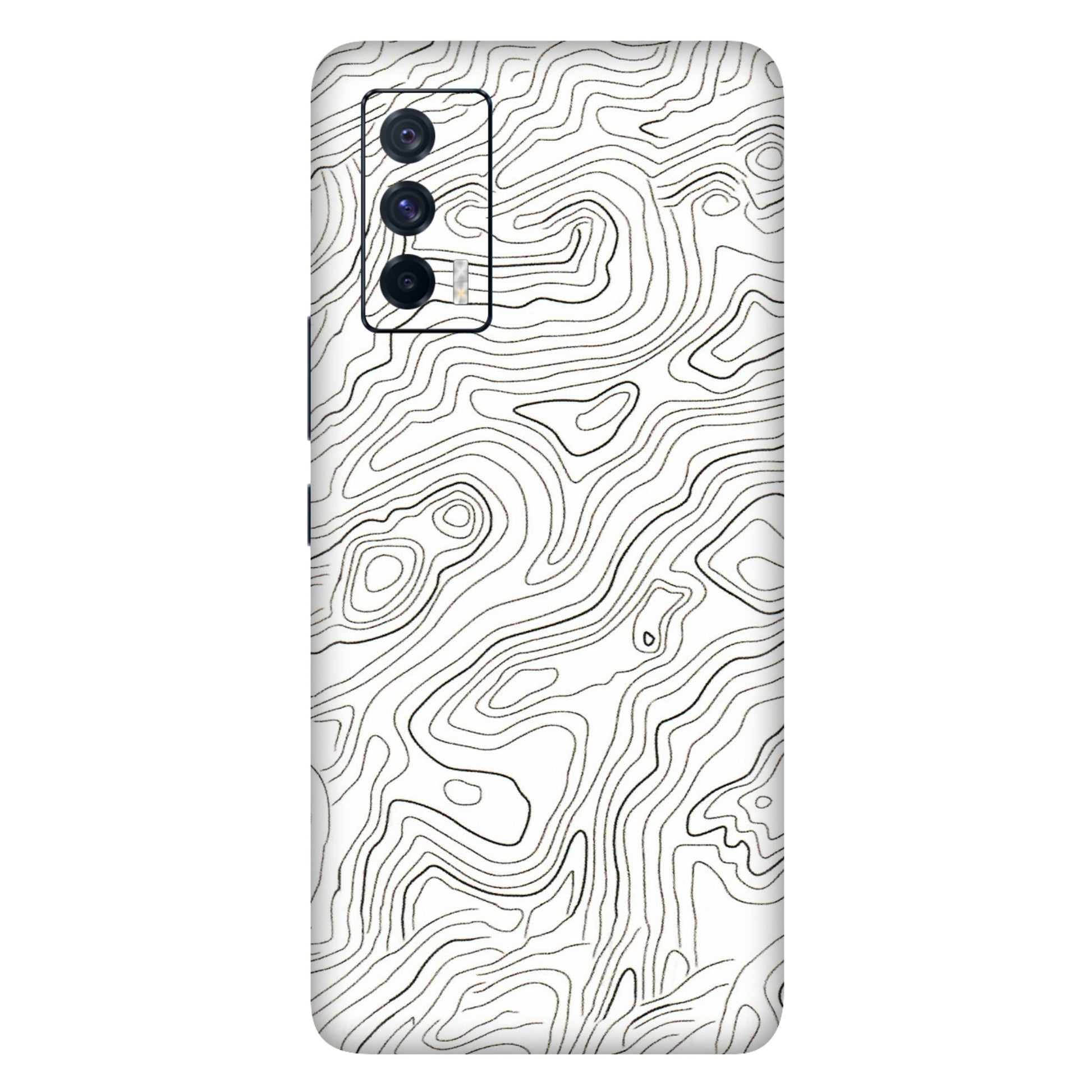 IQOO Phone Skins (All Models) - White Black Swirls - 3D Embossed Finish (L-219) IQOO 7