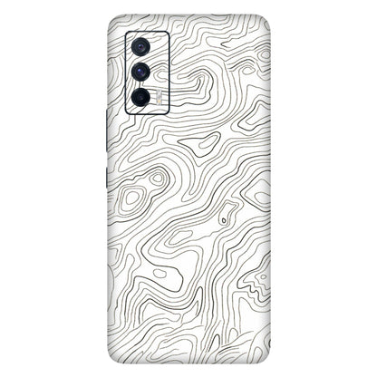 IQOO Phone Skins (All Models) - White Black Swirls - 3D Embossed Finish (L-219) IQOO 7