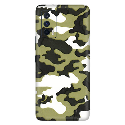 IQOO Phone Skins (All Models) - Camouflages White And Green - 3D Embossed Finish (L-243) IQOO 7