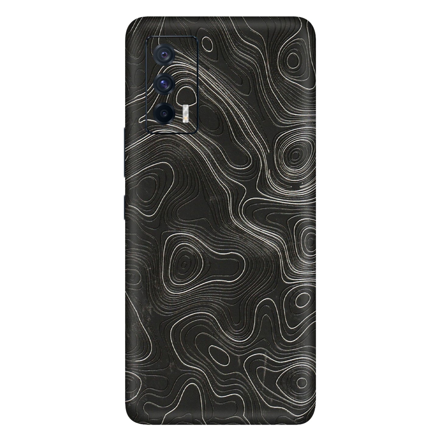 IQOO Phone Skins (All Models) - Abstract White Line Map - 3D Embossed Finish (L-269) IQOO 7