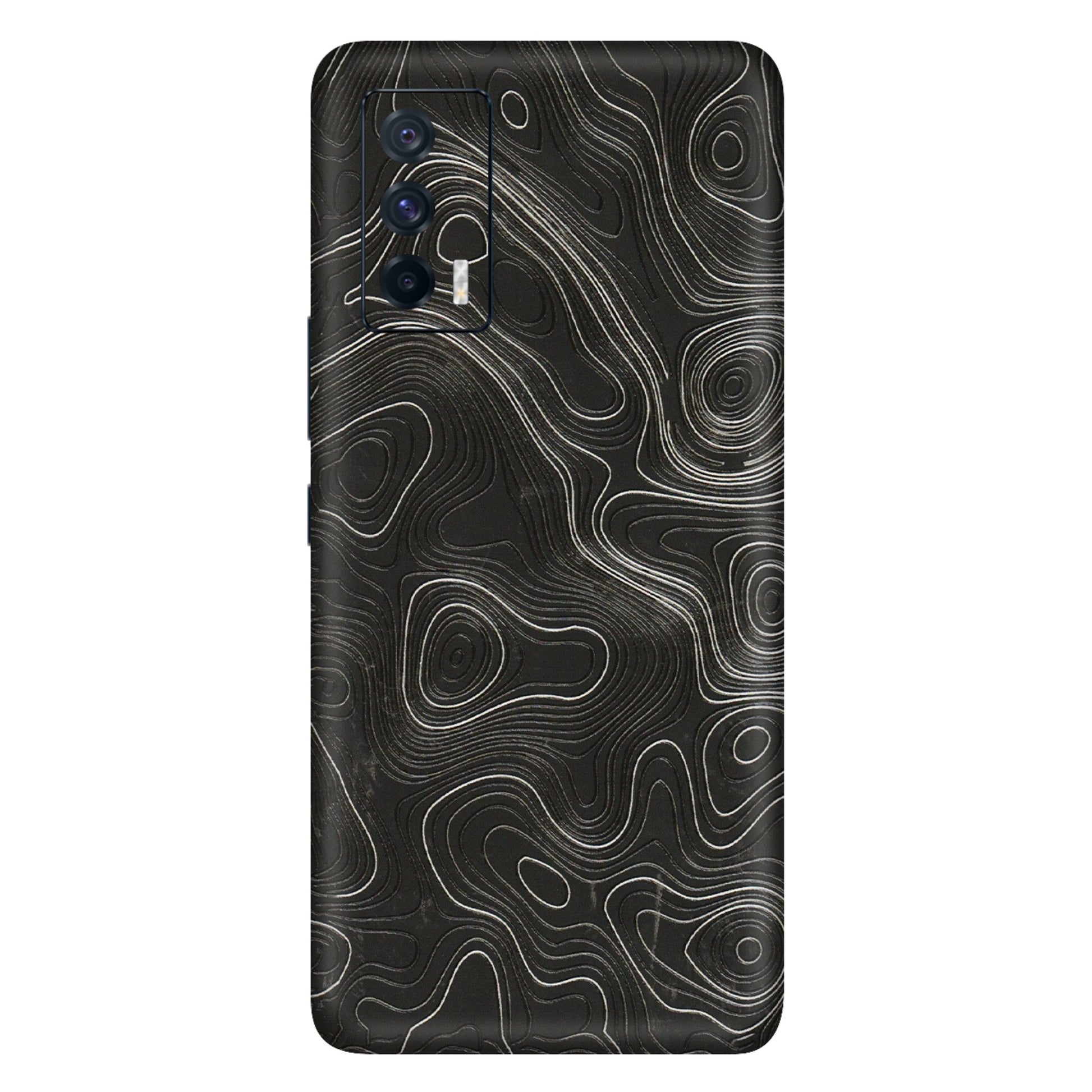 IQOO Phone Skins (All Models) - Abstract White Line Map - 3D Embossed Finish (L-269) IQOO 7