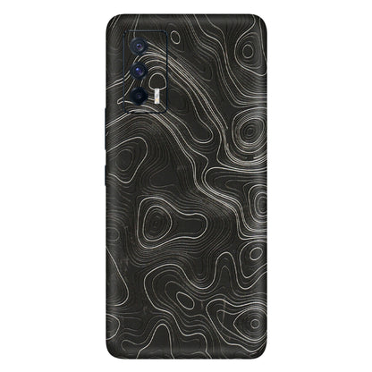 IQOO Phone Skins (All Models) - Abstract White Line Map - 3D Embossed Finish (L-269) IQOO 7