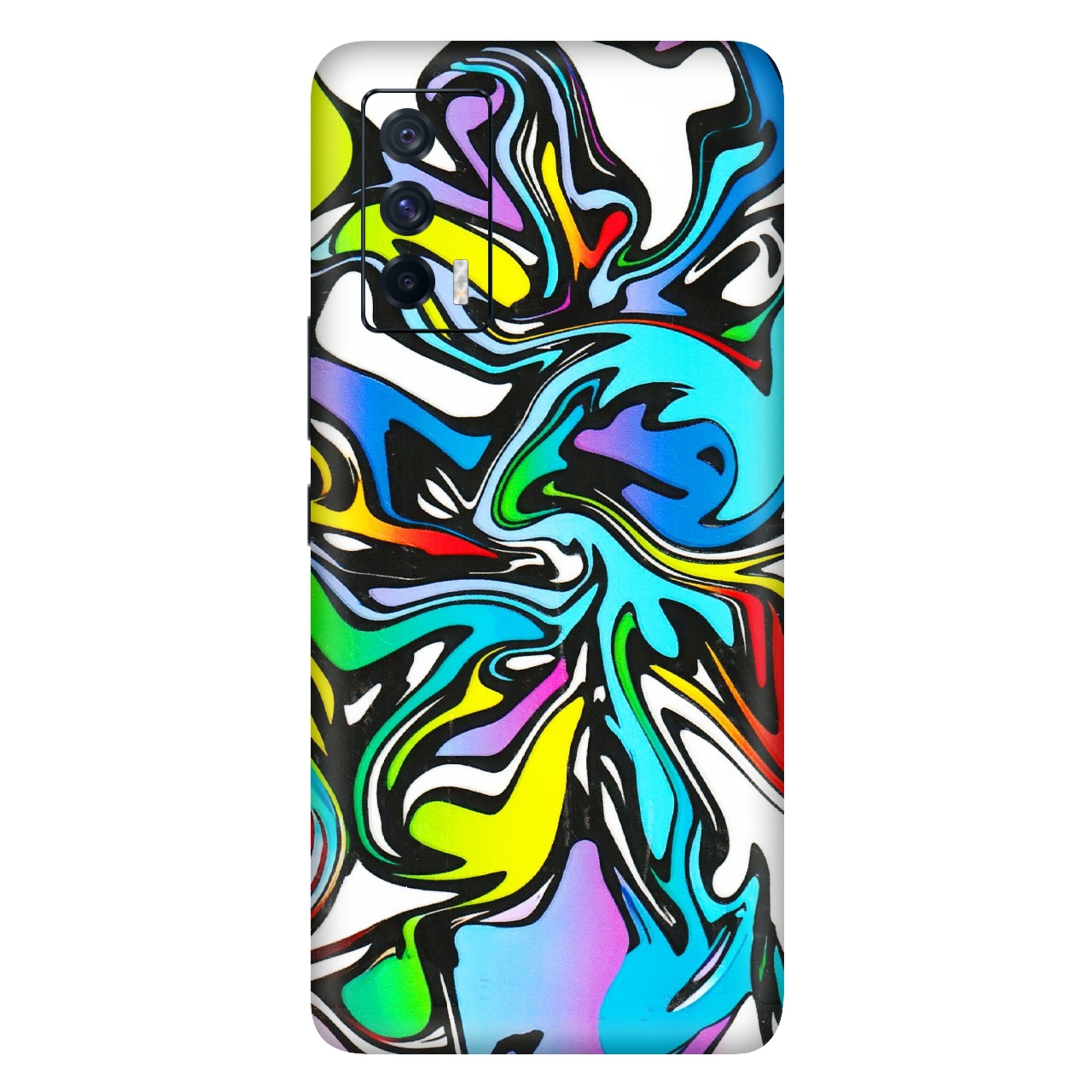 IQOO Phone Skins (All Models) - Abstract Colour Paints - 3D Embossed Finish (L-271) IQOO 7