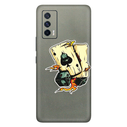 IQOO Phone Skins (All Models) - Grey Cards Of Ace - 3D Embossed Finish (L-77) IQOO 7