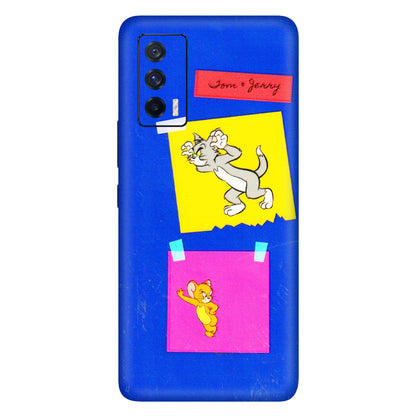 IQOO Phone Skins (All Models) - Tom N Jerry Sticky Notes - 3D Embossed Finish (L-88) IQOO 7