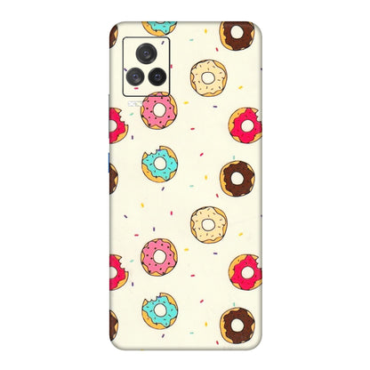 IQOO Phone Skins (All Models) - Mini Donuts Doodle Art - 3D Embossed Finish (L-122) IQOO 7 Legend