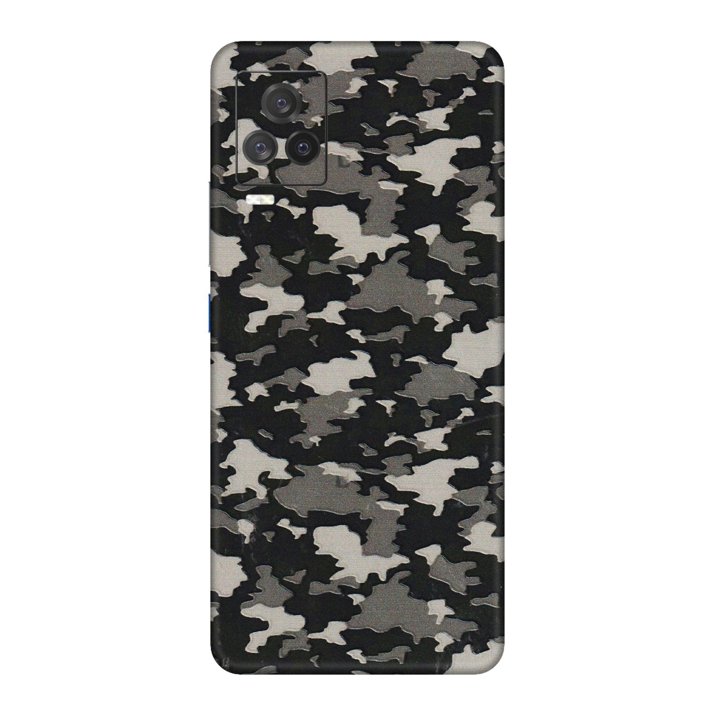 IQOO Phone Skins (All Models) - Black/Grey Camoflaunge - 3D Embossed Finish (L-142) IQOO 7 Legend