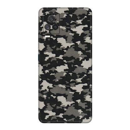 IQOO Phone Skins (All Models) - Black/Grey Camoflaunge - 3D Embossed Finish (L-142) IQOO 7 Legend